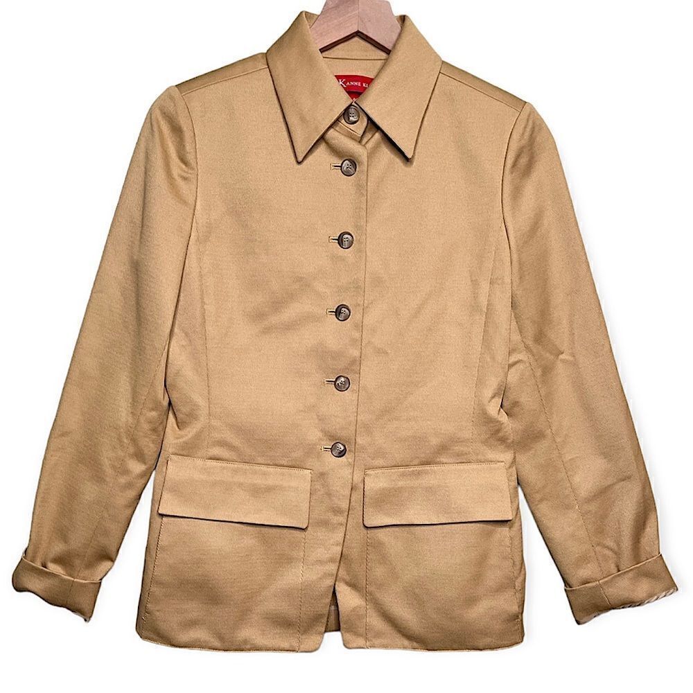 NWT Anne Klein Wool Blend Blazer Jacket Khaki Color Women’s Size 4